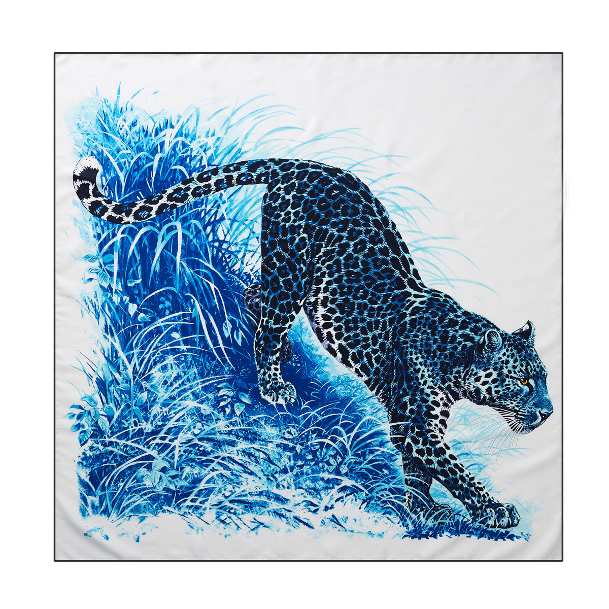 Luxurious 90cm Leopard Twill Silk Scarf