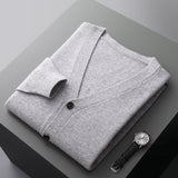 Wool Cardigan Male V-neck Thin Loose