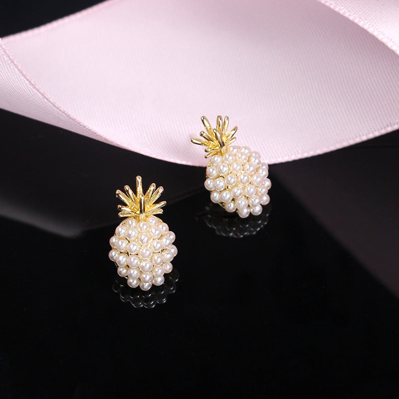 Elegante Perlen-Ananas-Ohrstecker für Damen