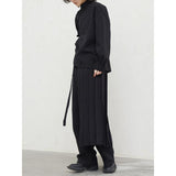 Pleated Sweatshirt Wide Leg Pants