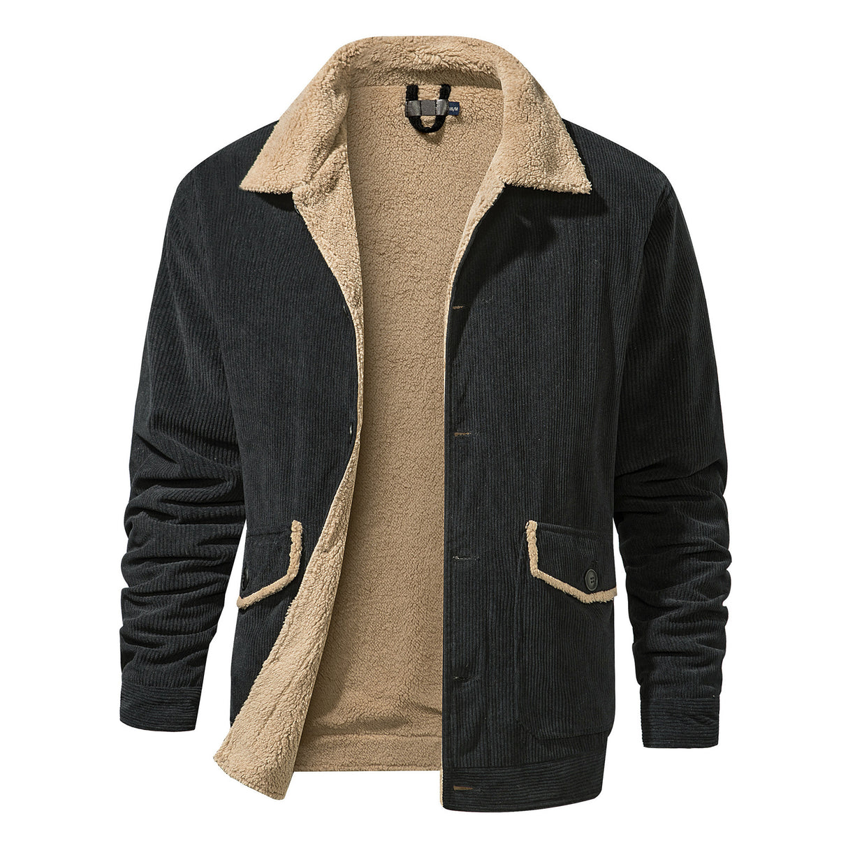 Chaqueta gruesa de cachemira grande para hombre, informal, holgada