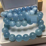 Natural Aquamarine Single-loop Beaded Bracelet - Dazpy