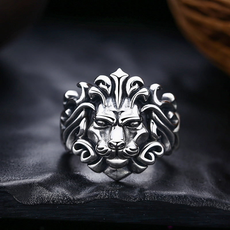 Aggressive Lion Head Vintage Fashion Ring - Dazpy