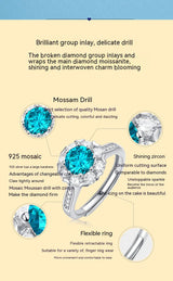 S925 Silver Blue Chic Ice Blue Adventure Women's Ring Jewelry - Dazpy