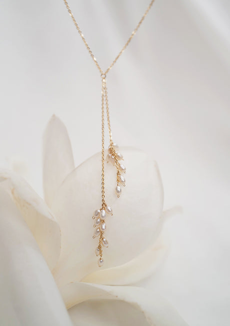 Elegant Natural Pearl Sweater Chain Necklace - Dazpy