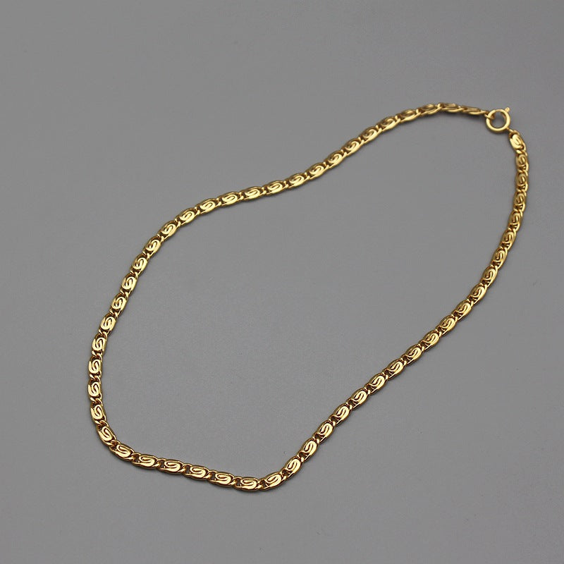 European And American Gold Brass Necklace - Dazpy