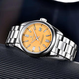 Men's Luxury Analog Quartz Chronograph Watch, Waterproof Stainless Steel Wristwatch