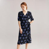 Floral Silk Crepe De Chine Wrap Dress