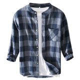 Casual 34 Sleeve Plaid Shirt Coat Male