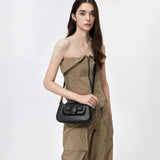 Fashion Silk-Lined TPU Crossbody Baguette Bag