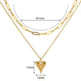 Romantic Double Layered Heart Chain Necklace