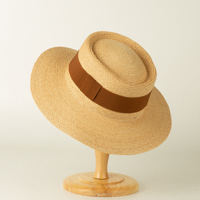 Sombrero de paja plegable elegante para mujer