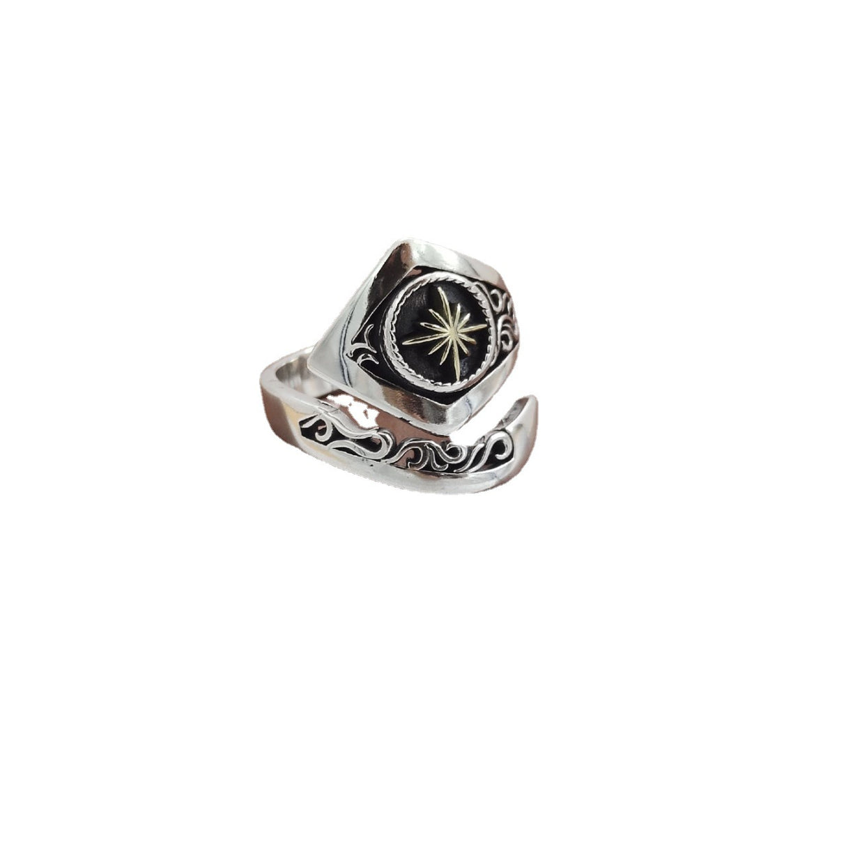 Men's And Women's Fashion Sunray Silver Ring - Dazpy