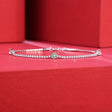 Silver Inlay Moissanite Round Bracelet - Dazpy