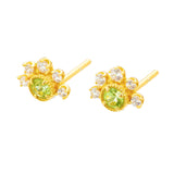 S925 Silver Plated 14K Gold Olivine Earrings - Dazpy