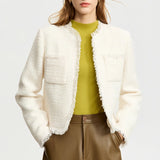 Elegant Vintage Woolen Short Coat for Women