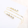 925 Long Zircon Earrings Korean Style Simple Geometry - Dazpy