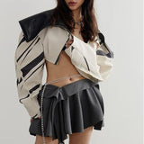 Women's Spliced Edge Contrasting Short Jacket