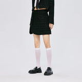 Chic Asymmetric Plaid A-Line Skirt