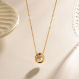 Elegant Stainless Steel Pearl Pendant Necklace for Women