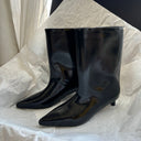 Women's Wide-Shaft Cowhide Stiletto Boots