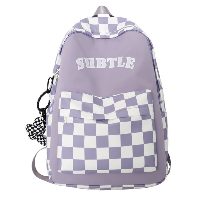 Ins Trendy Cool Plaid Studentenrucksack