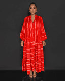 Geometric-Print Loose-Waist Pullover Dress