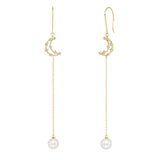 Women's Natural Pearl Tassel Earrings - Dazpy