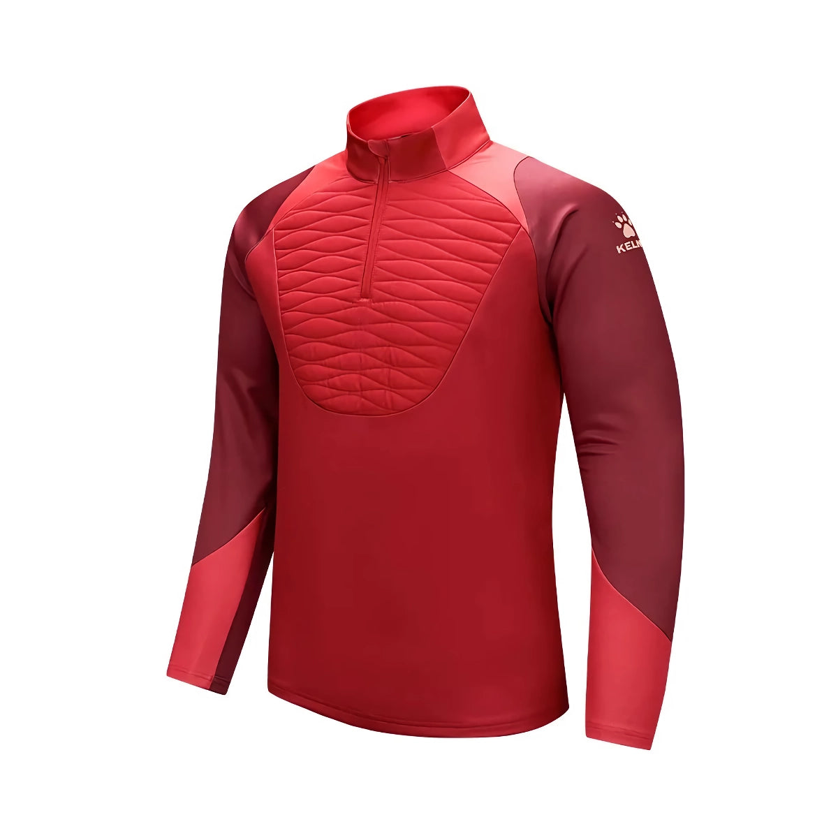 Suéter deportivo acolchado con media cremallera para hombre: suéter de entrenamiento con colores en contraste