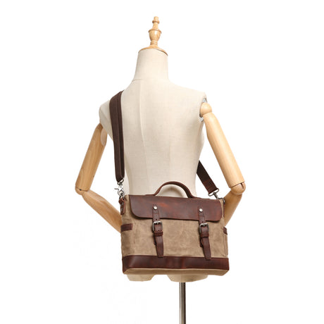 Horseskin Diagonal Handbag Briefcase Canvas One Shoulder - Dazpy