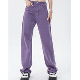 Vintage Purple High Waist Streetwear Jeans