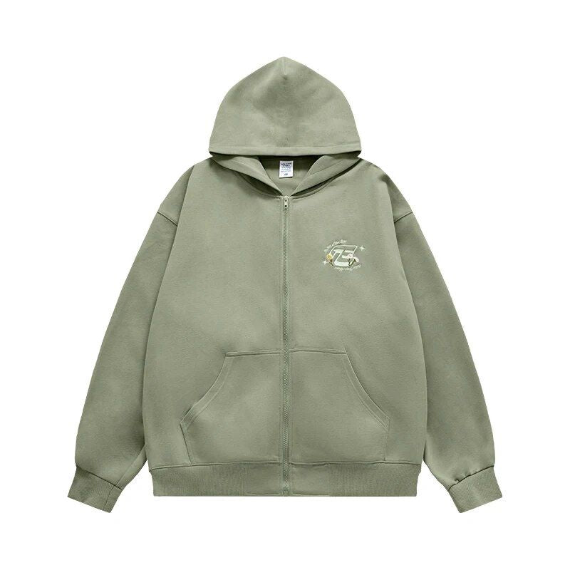 Unisex Brushed Zip Up Hoodie