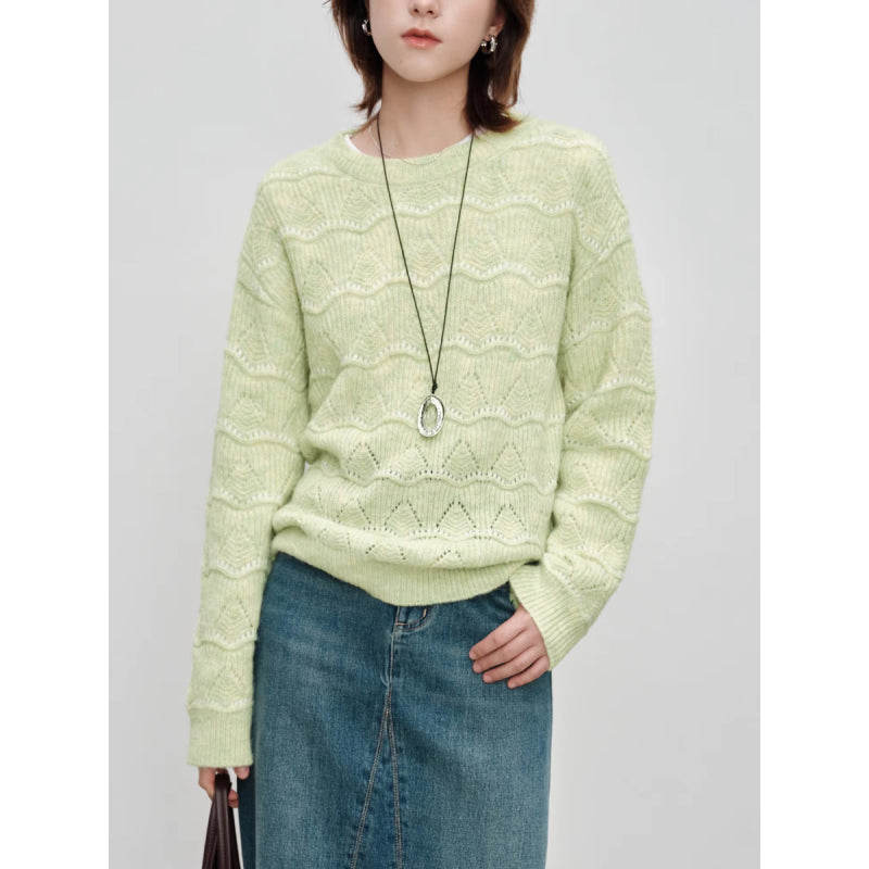 Petite Size Color-Changing Mohair Knitted Sweater