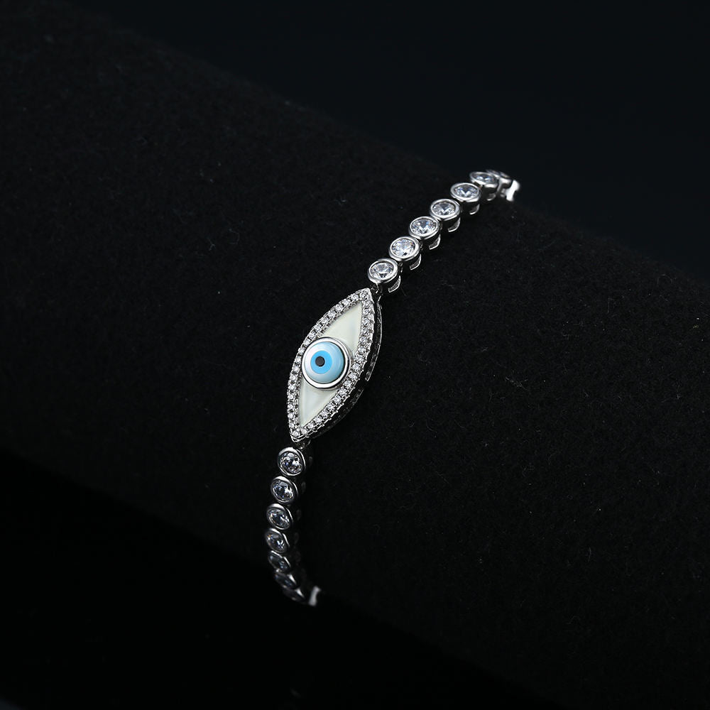 Devil's Eye Bracelet S925 Sterling Silver Bracelet With Zircon Ornaments - Dazpy