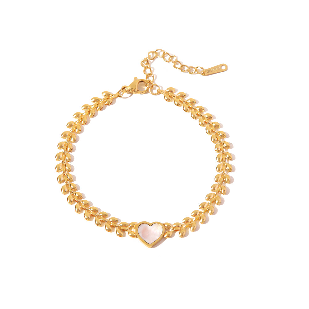 Pulsera Romántica con Colgante de Corazón