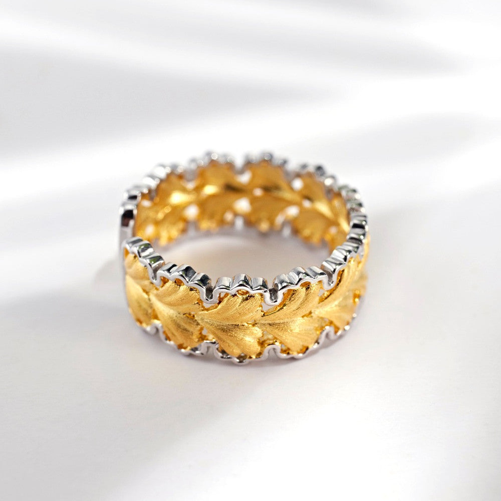 Women's Gold-plated Gingko Leaf Ring - Dazpy