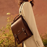 Vintage Leather Backpack for Women: Versatile, Stylish School and Travel Bag