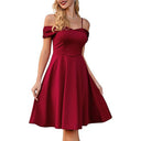 Vestido midi retro de tirantes finos para mujer