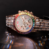 Three Eyes Rainbow Diamond Quartz Watch - Dazpy