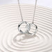 Women's Sterling Silver Niche Double Ring Couple Necklace - Dazpy