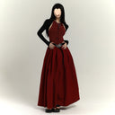 Women's Red Sleeveless Long Dress