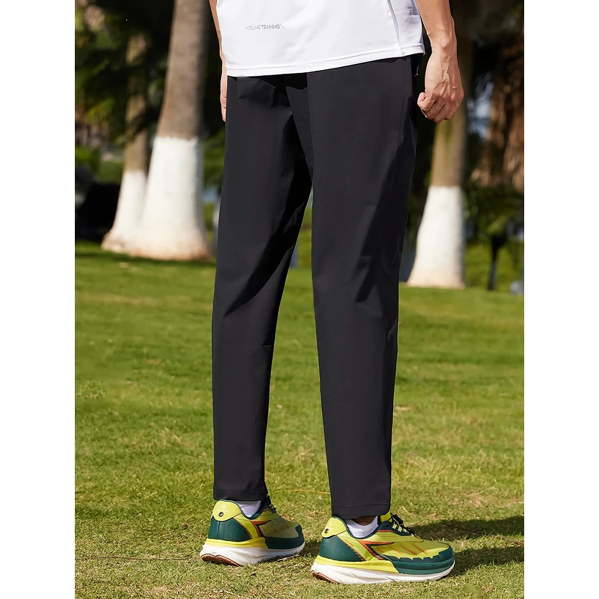 Men's Four-Side Elastic Woven Fitness Pants - Spring & Summer Stretch Straight Pants