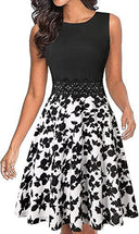 Vestido plisado estampado con bolsillos