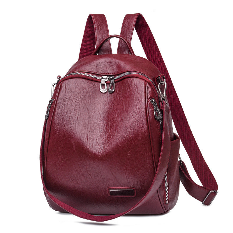 Women's Fashionable High-capacity PU Backpack - Dazpy