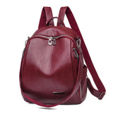 Women's Fashionable High-capacity PU Backpack - Dazpy