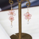 Cherry Blossom Mismatch Decorative Face Earrings - Dazpy