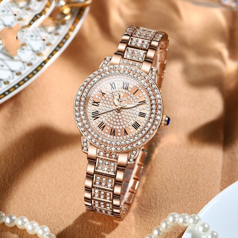 Exquisite And Elegant Sparkling Quartz Watch With Diamonds - Dazpy