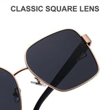 Oversized Square Sunglasses with Chain