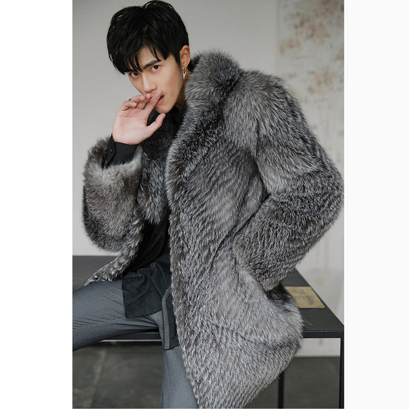 Men's Fur Coat Imitation Fox Fur