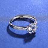 S925 Sterling Silver 1 Carat Moissanite Snow Ring - Dazpy